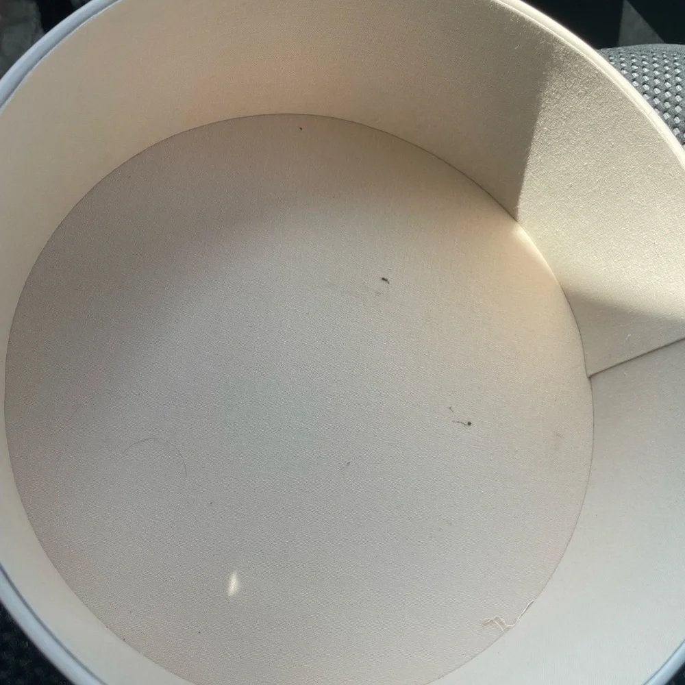 Chloé Round Cream Hat Box with Pale Blue Trim